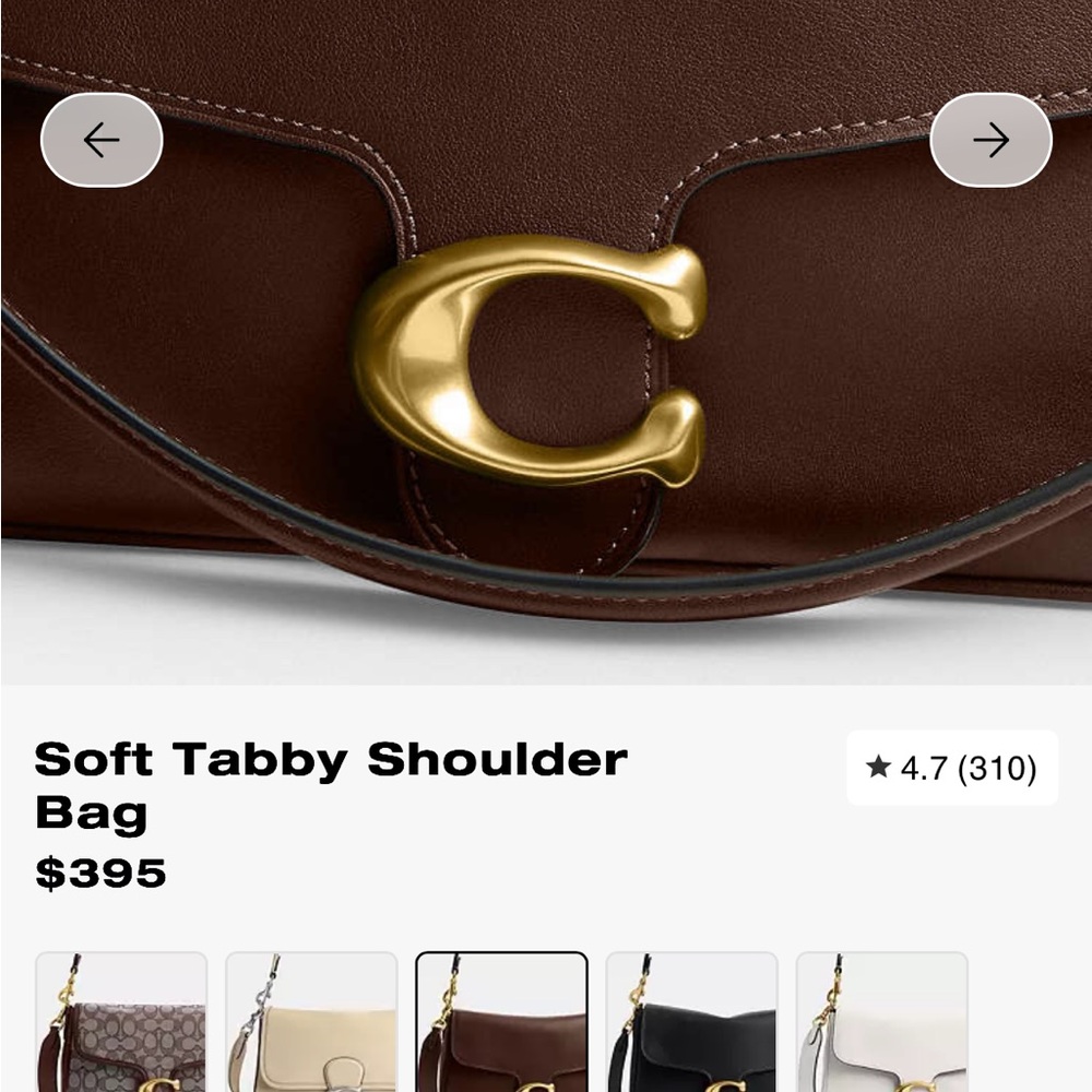 Coach Soft Tabby Shoulder Bag - Dark Brown - Picture 5 of 13